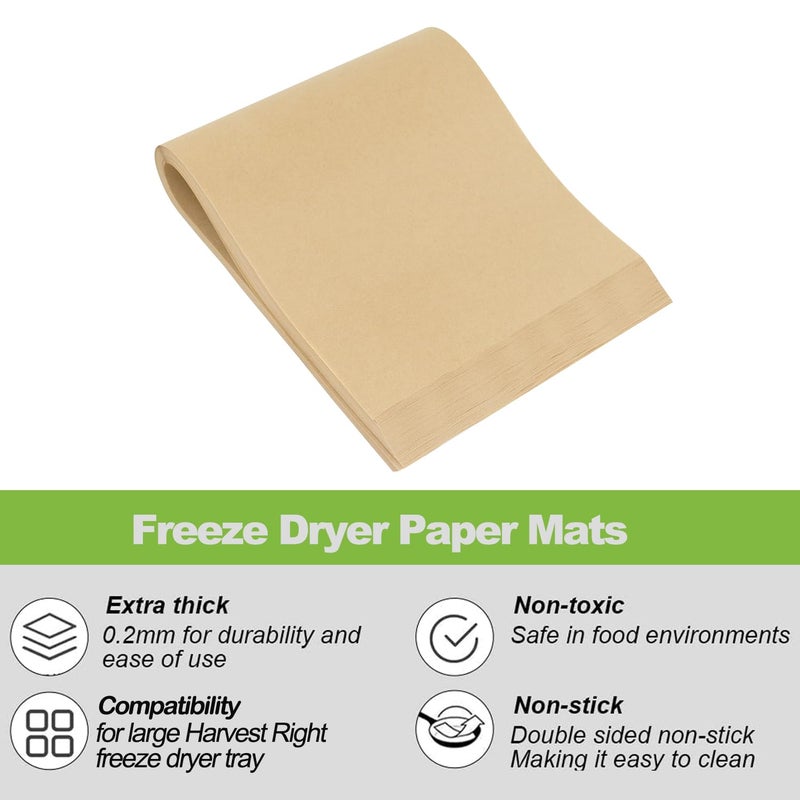 Bandelt 150 PCS Large Freeze Dryer Paper Mats for Harvest Right Freeze Dryer Tray Accessories 100% Parchment Paper - Image 2
